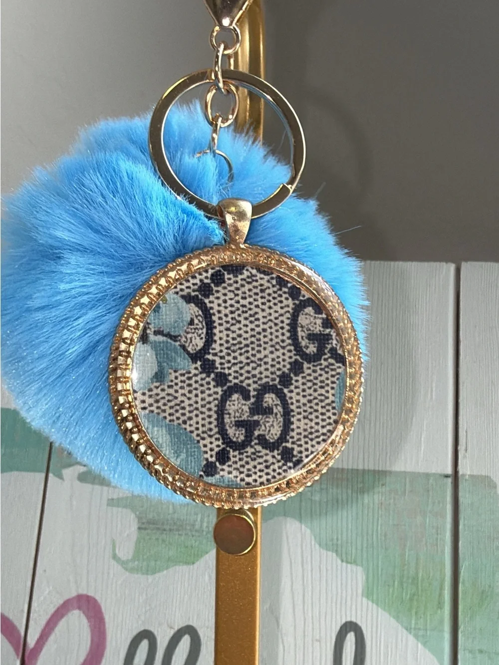 GUcci Bloom authenticated up cycled jumbo bag charm keychain